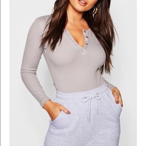 Boohoo grey body suit